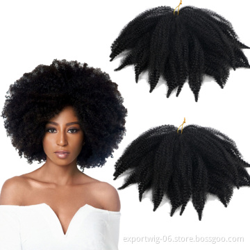 Wholesale High Quality Afro Kinky Curly Hair Crochet Braids Extensions Dreadlocks Marley Hair Afro Kinky Crochet Bulk Bomb Wave